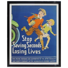 Vintage 1930's Safety Poster by Clinton Pettee