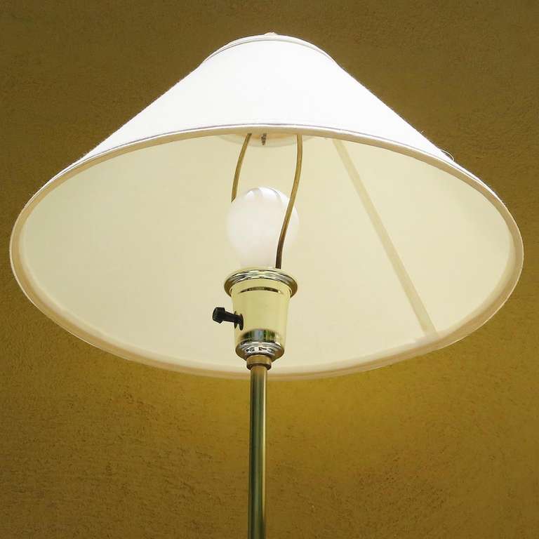 Lucite and Brass Adjustable Floor Lamps In Good Condition In North Hollywood, CA