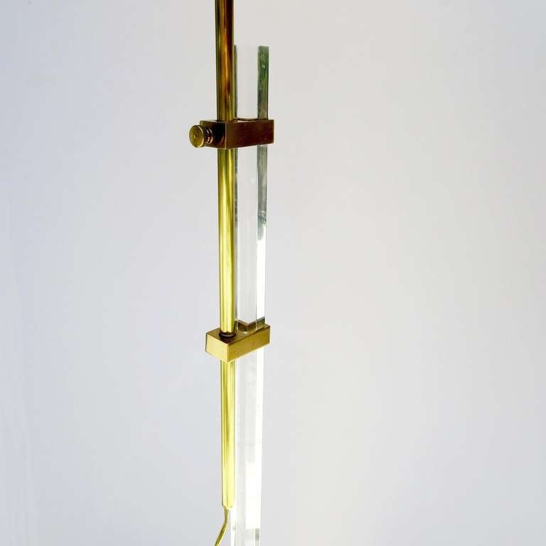 Lucite and Brass Adjustable Floor Lamps 1