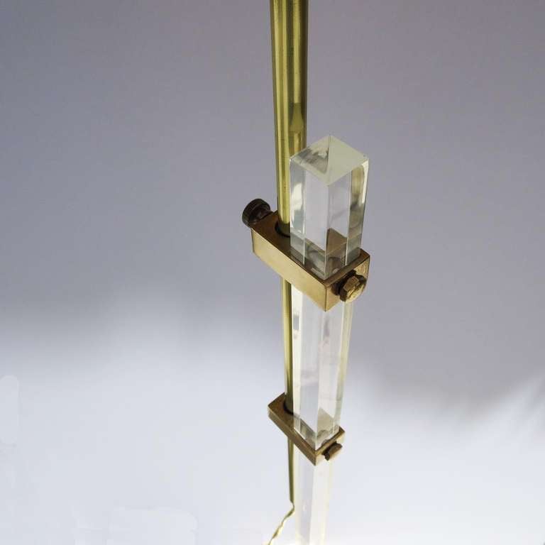 Lucite and Brass Adjustable Floor Lamps 2