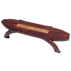 Solid Figured Walnut Footed Bench