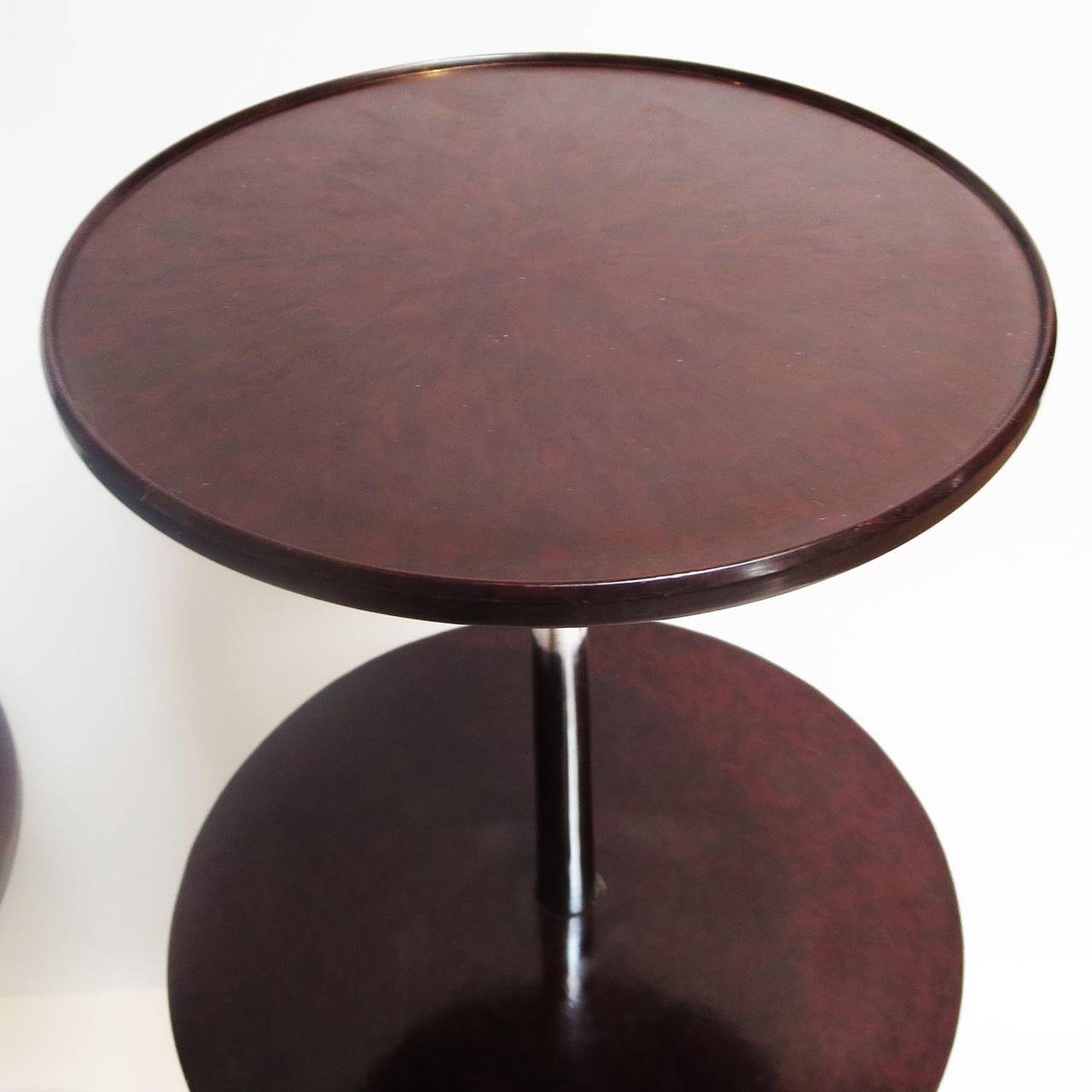 Plated French Art Deco Bakelite and Chromed Cocktail Tables