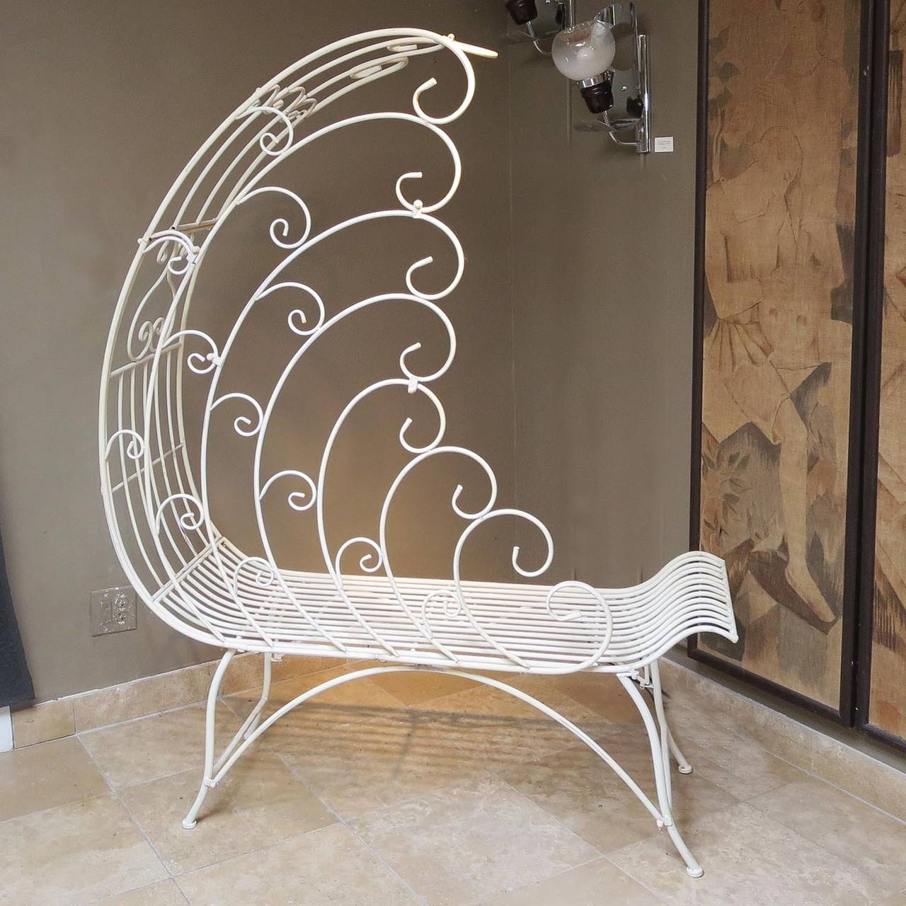 Mid-20th Century Painted Metal Patio Chaise