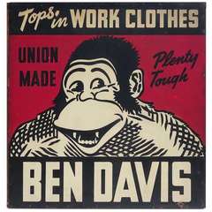 Vintage Ben Davis Work Clothes Painted Sign