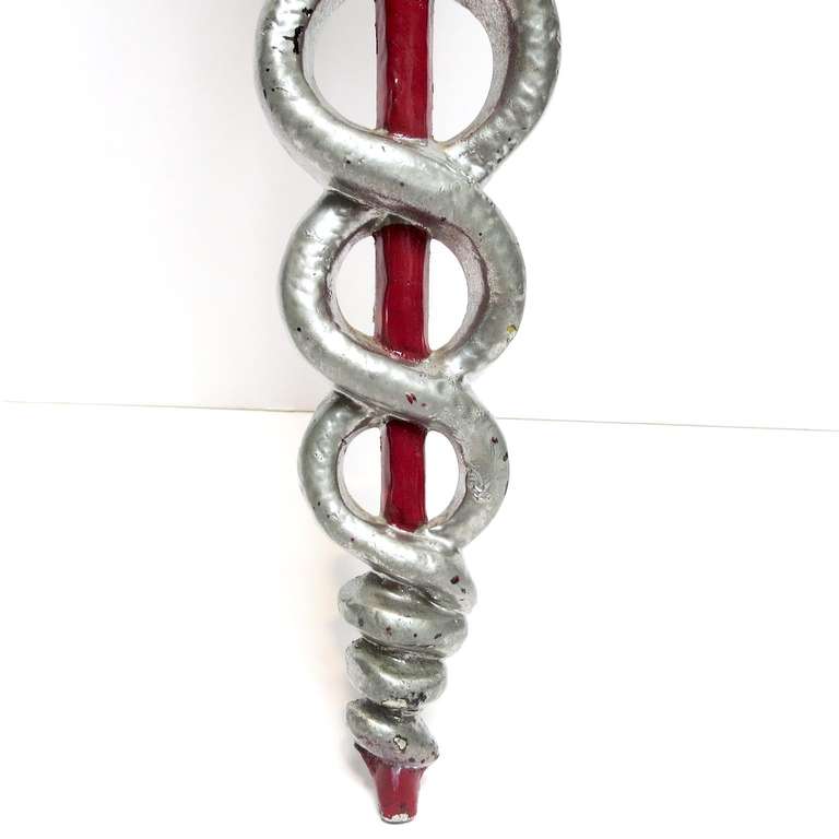 Aluminum Large Medical Caduceus Wall Plaque