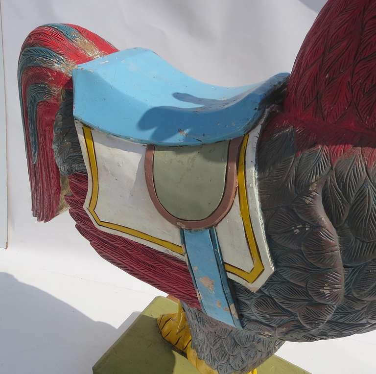 American Carved and Painted Wooden Carousel Rooster