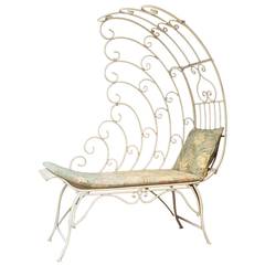 Painted Metal Patio Chaise