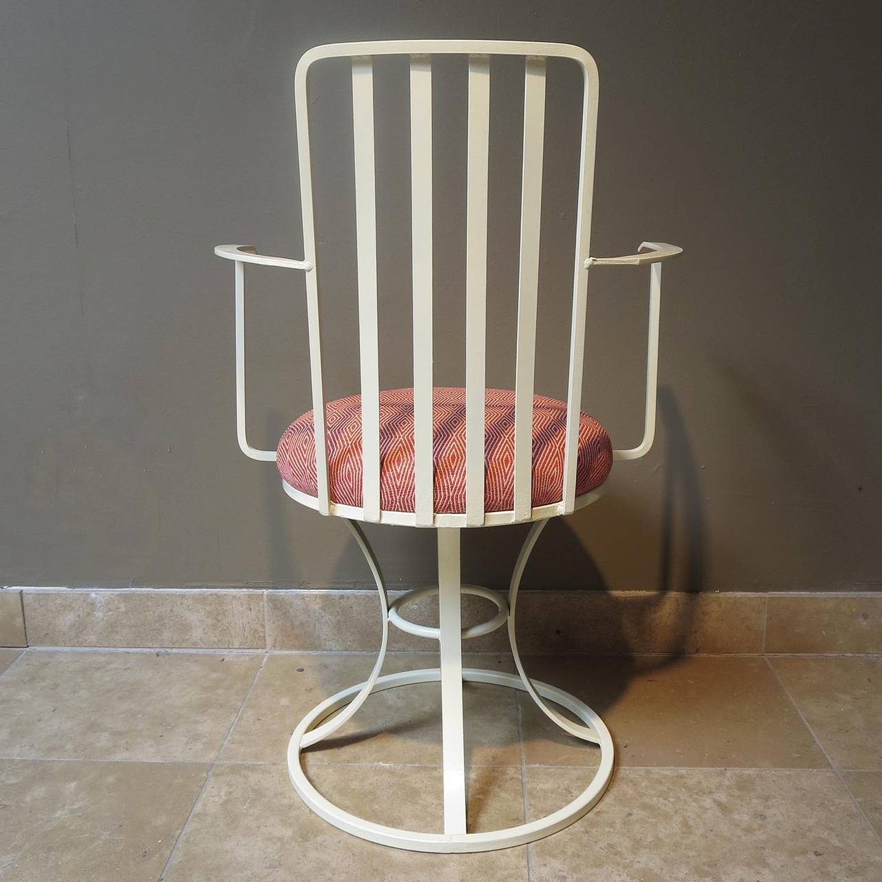 American Mid-Century Set of Four Painted Iron Patio Chairs