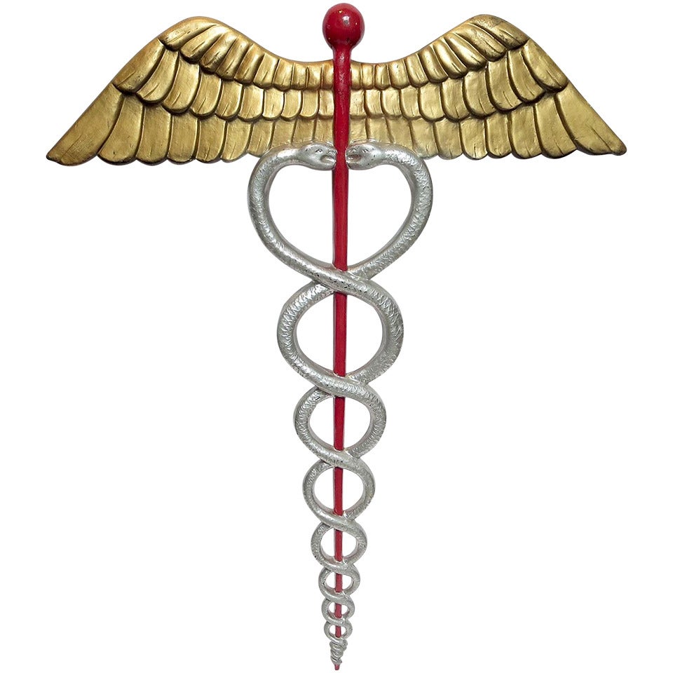 Large Medical Caduceus Wall Plaque