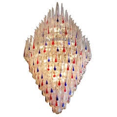 Massive Multi Colored Murano Glass Chandelier