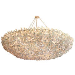 Large Lucite Floral "Neblina" Chandelier - Two Available