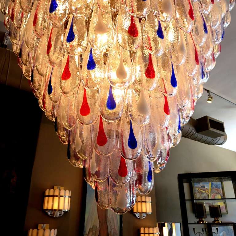 Molded Massive Multi Colored Murano Glass Chandelier
