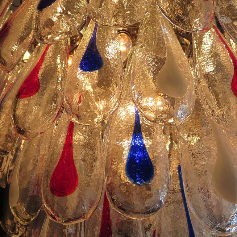 Late 20th Century Massive Multi Colored Murano Glass Chandelier