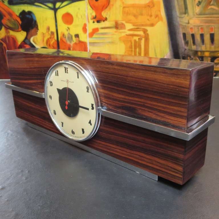 American Gilbert Rohde Art Deco Table Clock for Herman Miller