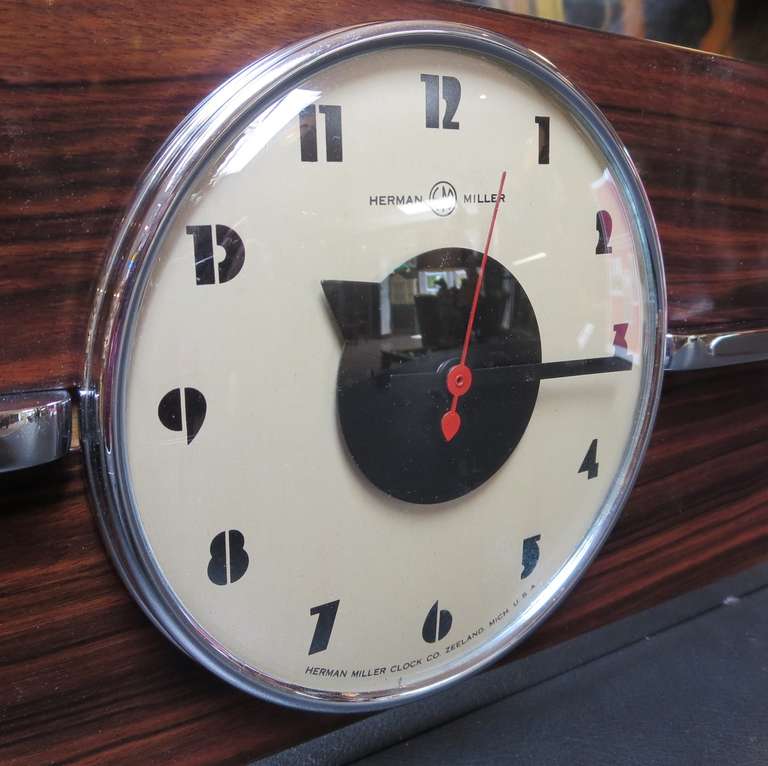 Mid-20th Century Gilbert Rohde Art Deco Table Clock for Herman Miller
