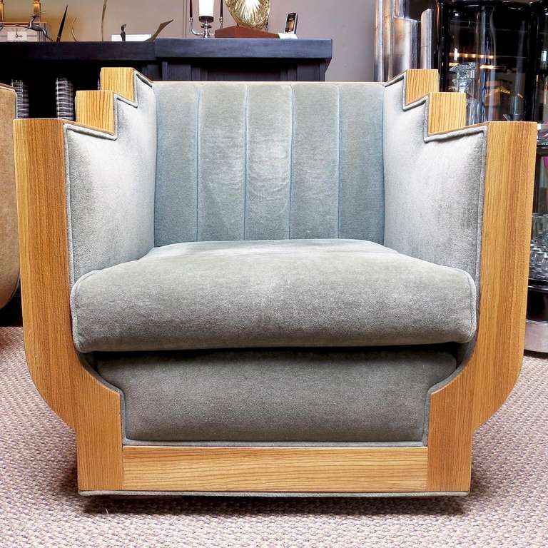 20th Century Art Deco Style Sofa Set in Two-Toned Mohair