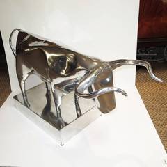 Formed Aluminum Bull Sculpture by Norman Gragg, 1970