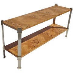 Burled Myrtle Wood Console or Sofa Table