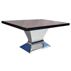 Polished Aluminum and Copper Dining Table by Joel Lang