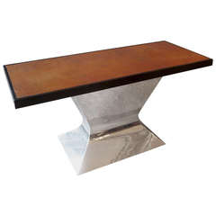 Copper and Polished Aluminum Console Table by Joel Lang