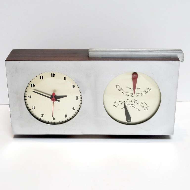 Gilbert Rohde and Herman Miller Art Deco Table Clock and Barometer In Excellent Condition In North Hollywood, CA