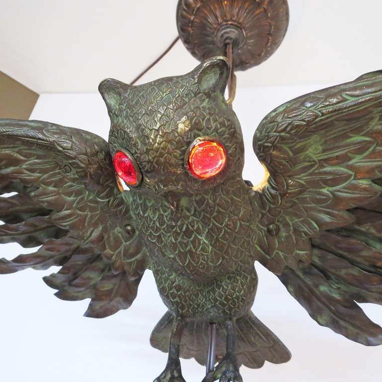 Arts and Crafts Owl Hanging Lamp 1