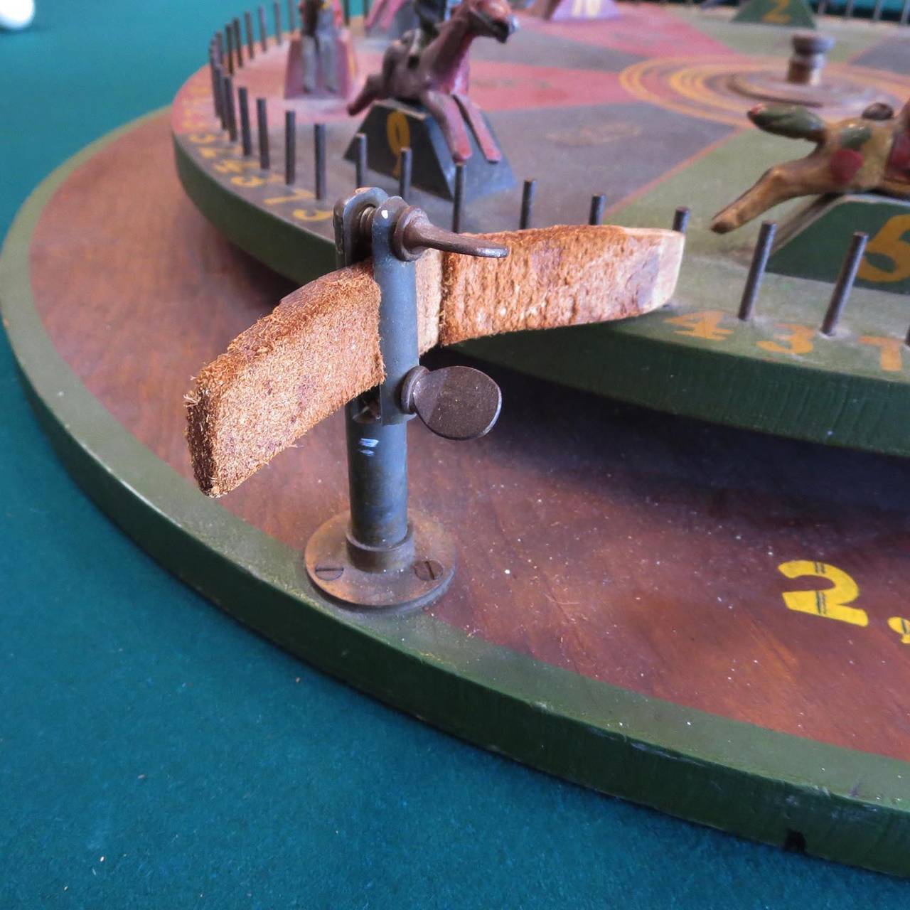 Folk Art Horse Racing Tabletop Gambling Wheel