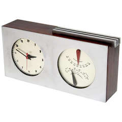 Gilbert Rohde and Herman Miller Art Deco Table Clock and Barometer