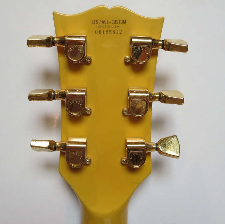 Modern 1970's Gibson Les Paul Custom Guitar in Cream Finish