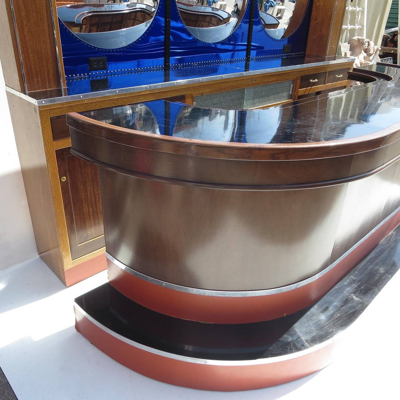 Art Deco Front and Back Bar with Stools at 1stdibs