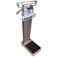 Used Polished Aluminum Gentleman's Valet and Scale