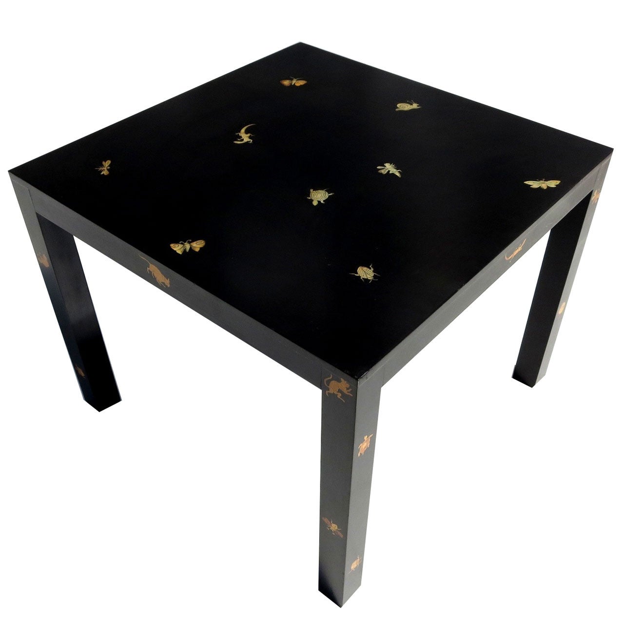 Inlaid "Insects and Creatures" Lacquered Table - Two Available