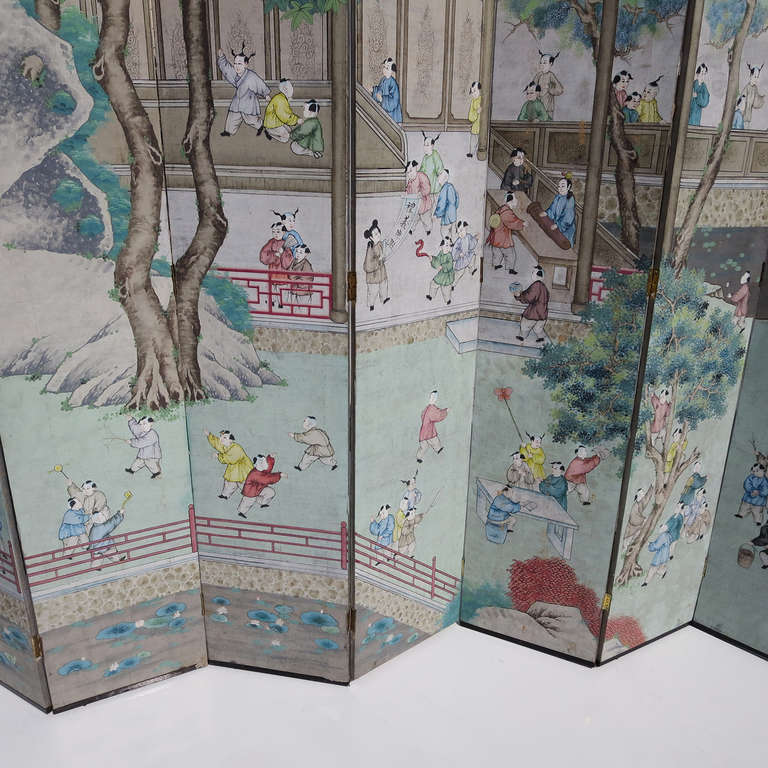 Twelve-Panel Chinese Painted Screen 1