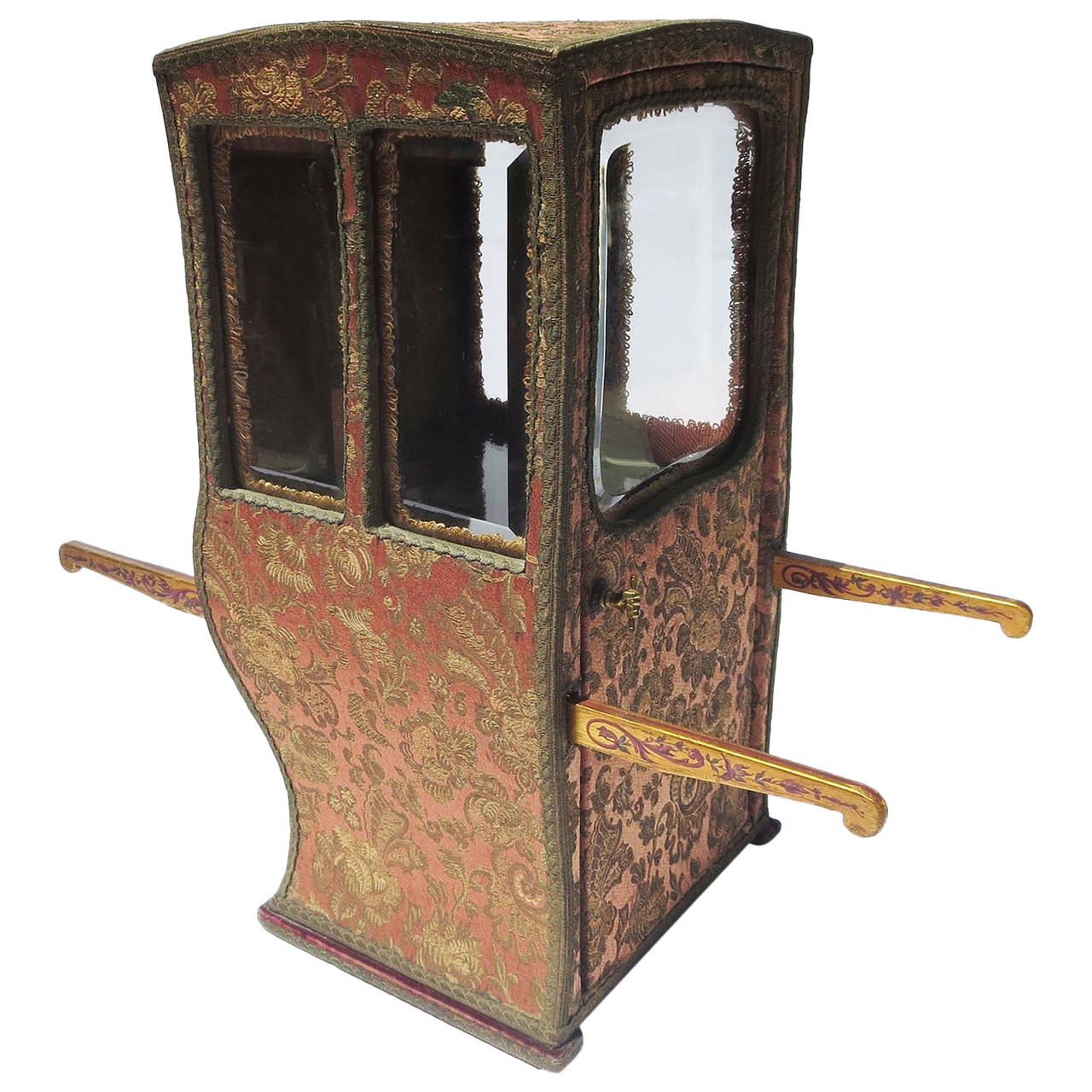 Hand Carried Chair >> Miniature Silk Sedan Chair Vitrine or Jewelry Case at 1stdibs Hand Carried Chair >> Miniature Silk Sedan Chair Vitrine or Jewelry Case at 1stdibs