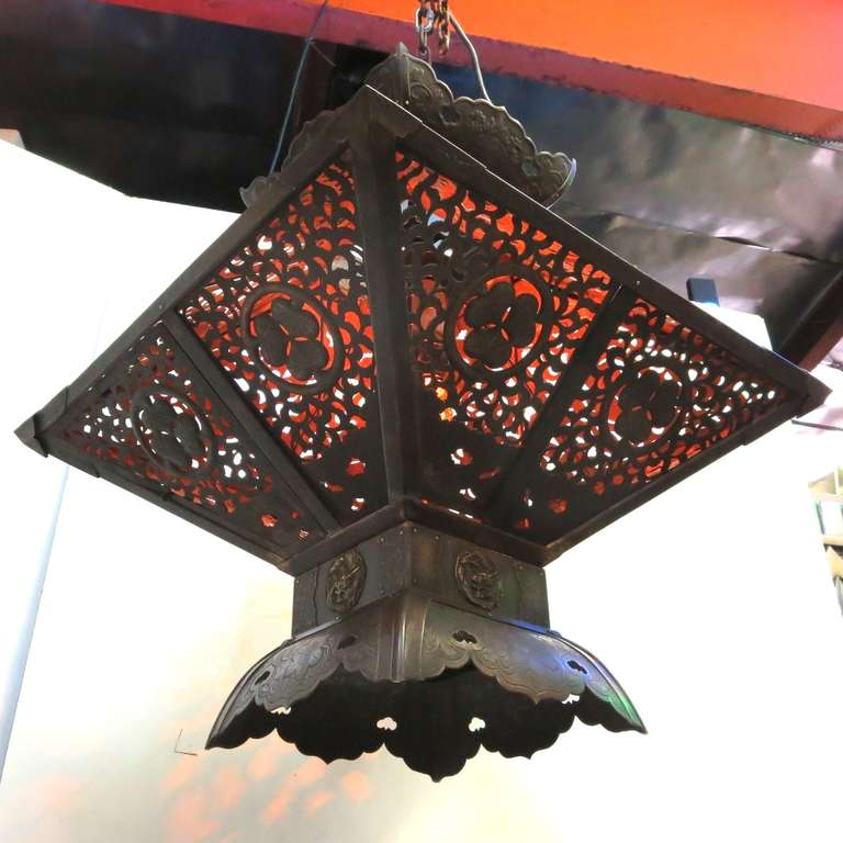 Pair of Bronze Japanese Temple Lanterns