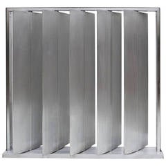 Louvered Metal Room Divider in the Manner of Jean Prouvé