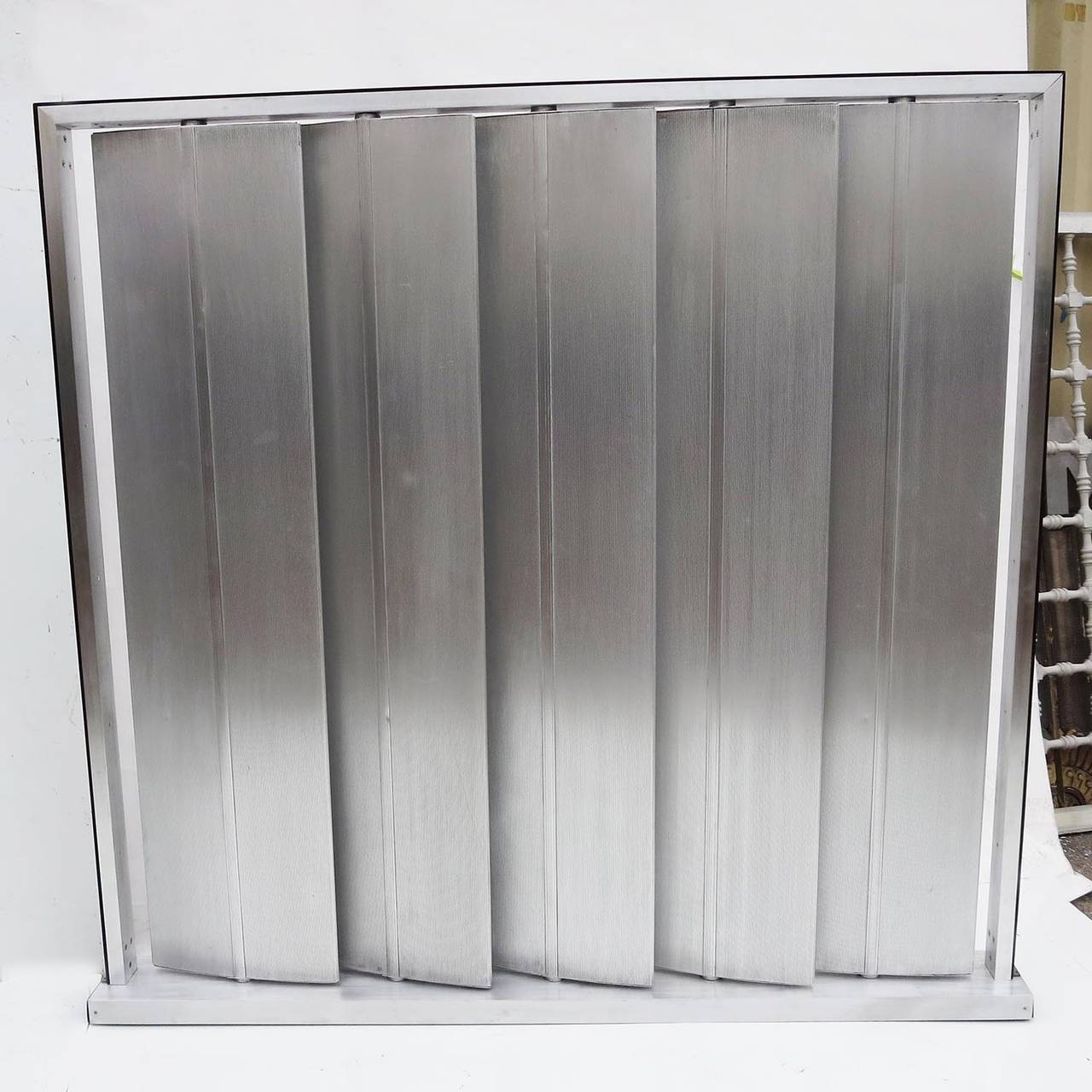Contemporary Louvered Metal Room Divider in the Manner of Jean Prouvé