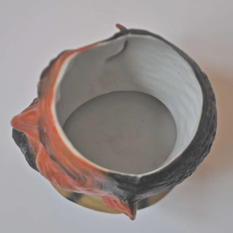 German Painted Bisque Ceramic Devil Tobacco Jar 1