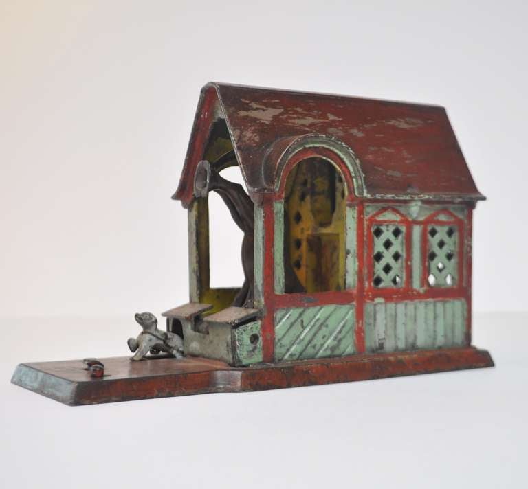 American Painted Mechanical Cast Iron Donkey Bank
