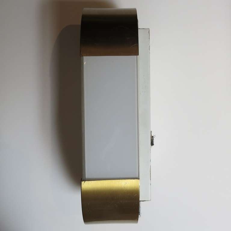 Mid-20th Century Jean Perzel Signed  Brass and Glass Wall Sconces