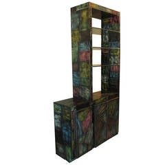 Paul Evans Custom Painted, Patchwork Cabinet