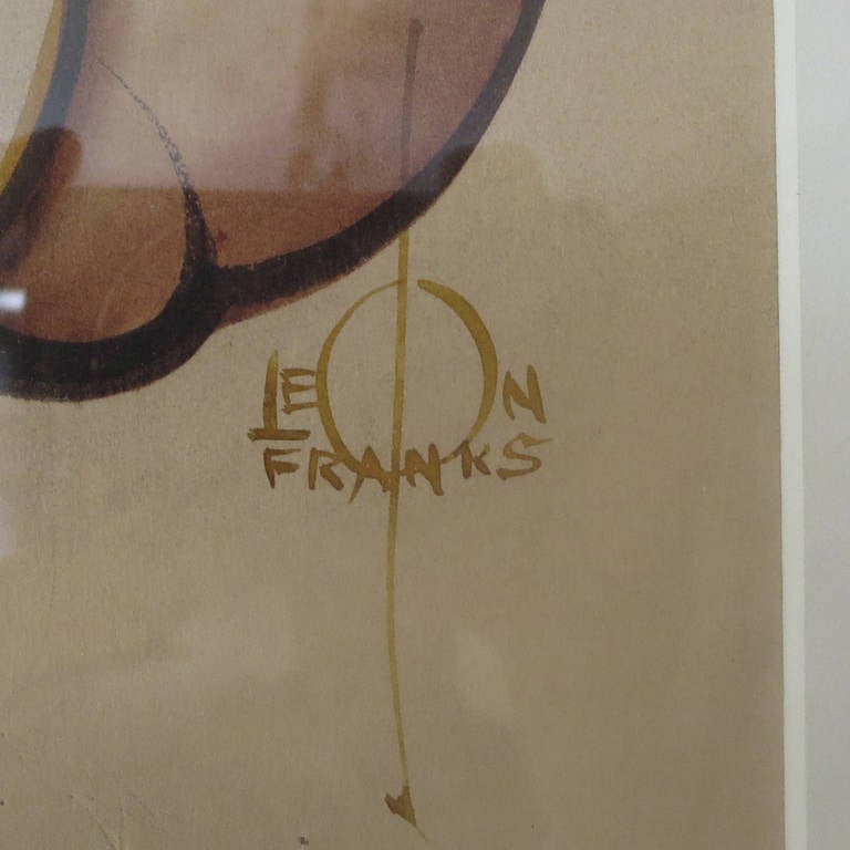 Leon Franks Caricatures of Clark Gable and Claudette Colbert at 1stDibs