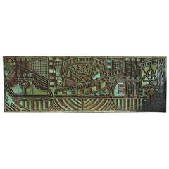 Monumental Copper Wall by Arne Vinje Gunnerud for MV Island Venture Ocean Liner