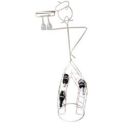 Lifesize Sculpted Wire Waiter Bottle Caddy