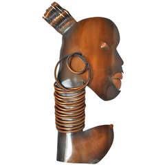 Hand Formed Copper Wall Bust by Francisco Rebajes