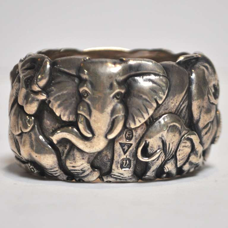Signed Sterling Silver Elephant Napkin Rings at 1stDibs