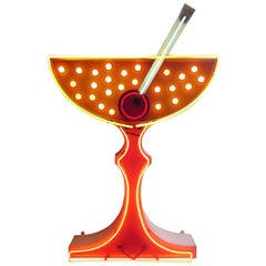 Extra Large 1950s Neon Martini Bar Sign