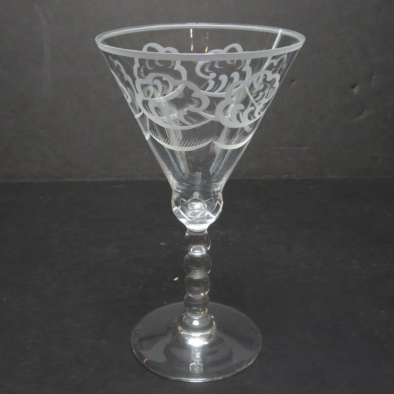 73 Orrefors Crystal Glasses 1924 Pattern by Simon Gate at