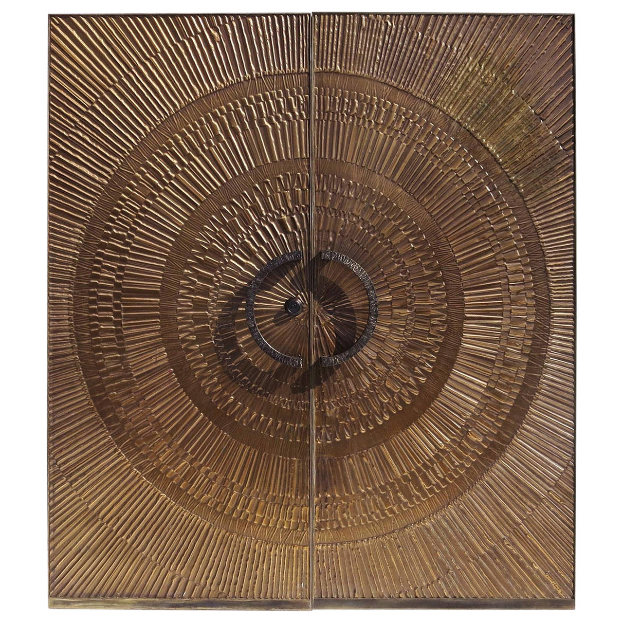 Forms and Surfaces Double Sided "Sunburst" Doors, Early Solid Metal