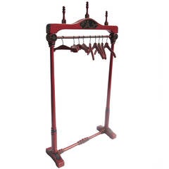 Vintage Chinese Painted "Coat Check" Hanging Rack